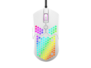 Computer Wired USB Gaming Mouse with Lightweight Honeycomb Shell Backlit RGB LED Ultra Light and Ultra Braided Cable for PC Gamers