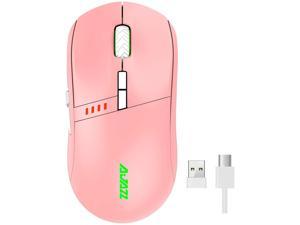 Ajazz i305Pro RGB Wireless Gaming Mouse, Wireless & Wired Dual Modes, 16000 DPI, Battery Indicator Light, Customizable 8 Keys, for PC Mac Laptop Surface, Pink