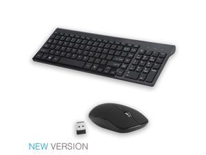 Wireless Keyboard and Mouse Combo, USB Slim 2.4G Full Size Ergonomic Compact with Number Pad for Laptop Mac PC Computer Windows