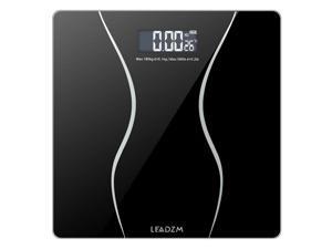 Premium Bathroom Scale, Highly Accurate Digital Bathroom Body Scale, Large LED Display, Auto On/Off, Auto Zeroing, Tempered Glass Surface, Black, lbs/kg, Precisely Measures Weight up to 400 lbs