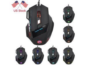 Dochain Gaming Mouse, 2021 Upgraded Design, 5500 DPI 7 Button LED Optical USB Wired Gaming Mouse Mice for Pro Gamer