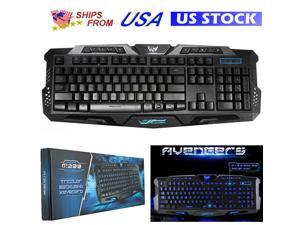 Dochain Gaming Keyboard USB Wired Keyboard, Crater Architecture Backlit Computer Keyboard with 8 Independent Multimedia Keys, Anti fatigue, Ideal for PC/Mac Game, Black