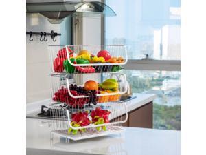 TOLEAD Screws Free 3 Tier Spice Rack Fruit Wire Basket Kitchen Organizer Heavy Duty Countertop Multifunctional Storage Shelf for Cups, Dishes, Fruits, Spice and Kitchen Essentials, Chrome TOLEAD Screws Free 3 Tier Spice Rack Fruit Wire Basket Kitchen Organizer Heavy Duty Countertop Multifunctional Storage Shelf for Cups, Dishes, Fruits, Spice and Kitchen Essentials, Chrome