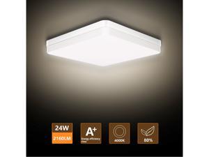 LED Flush Mount Ceiling Light, Ouyulong 24W 2160LM 4000K Square Non-dimmable Ceiling Light Fixture for Kitchen, Bedroom, Living Room, Hallway, Basement, Office and More(Natural White) LED Flush Mount Ceiling Light, Ouyulong 24W 2160LM 4000K Square Non-dimmable Ceiling Light Fixture for Kitchen, Bedroom, Living Room, Hallway, Basement, Office and More(Natural White)