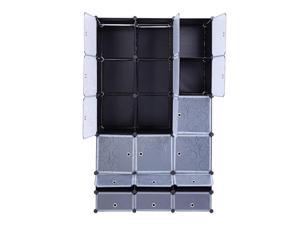 18-Cube DIY Modular Cubby Shelving Storage Organizer Extra Large Wardrobe with Clothes Rod 18-Cube DIY Modular Cubby Shelving Storage Organizer Extra Large Wardrobe with Clothes Rod