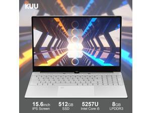 KUU-K1 15.6inch IPS Screen Metal Shell Laptop Intel Core i5-5257U Up to 3.1 GHz 8GB DDR3 RAM 256GB M.2 SSD Windows 10 Notebook Computer with Fingerprint Unlock and Backlit Keyboard