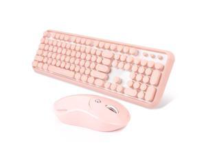 Wireless Keyboard and Mouse Combo V910 2.4GHz Encrypted Wireless Connection Cute Round Key Quiet Keyboard and Mouse Set for Laptop PC Mac Desktop Computer Windows 10(Pink) Wireless Keyboard and Mouse Combo V910 2.4GHz Encrypted Wireless Connection Cute Round Key Quiet Keyboard and Mouse Set for Laptop PC Mac Desktop Computer Windows 10(Pink)
