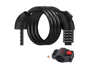 AOSTIRMOTOR Bike Lock Cable, with 5-Digit Resettable Combination Coiling and Mounting Bracket Bicycle Lock,Bike Lock Heavy Duty Anti Theft 1.2M*12MM AOSTIRMOTOR Bike Lock Cable, with 5-Digit Resettable Combination Coiling and Mounting Bracket Bicycle Lock,Bike Lock Heavy Duty Anti Theft 1.2M*12MM