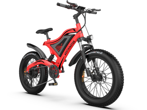 AOSTIRMOTOR Electric Mountain Bike 20" 4.0 inch Fat Tire Ebike, 500W motor, 48V 15AH Removable Lithium Battery, Electric Bicycle for Adults S18-M(Red) AOSTIRMOTOR Electric Mountain Bike 20" 4.0 inch Fat Tire Ebike, 500W motor, 48V 15AH Removable Lithium Battery, Electric Bicycle for Adults S18-M(Red)