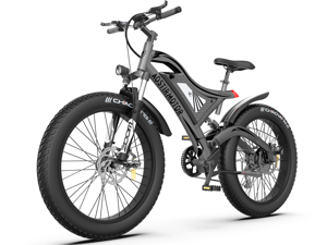 AOSTIRMOTOR S18 Electric Mountain Bike with 750W Brushless Motor, 26" * 4" Fat Tire, 48V 15AH Removable Battery, Shimano 7 Speed, 3 Riding Modes, LCD Display