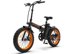 AOSTIRMOTOR A20 500W Folding Electric Bike for Adults , 20" * 4" Fat Tire, with 36V 13AH Removable Lithium Battery, Travel Up to 20 Miles, Max Speed Up to 25 MPH(Orange)
