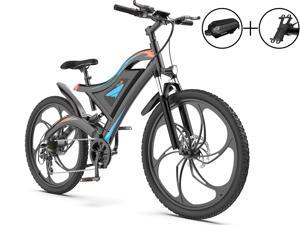 AOSTIRMOTOR Electric Bike, 500W Motor 26"Fat Tire Ebike, 48V 15AH Removable Lithium Battery Electric Mountain Bicycle for Adults S05-1-B