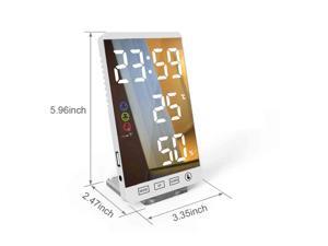 En8832 white background white character temperature and humidity alarm clock vertical model