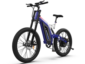AOSTIRMOTOR 1500W Electric Bike, 26" 3.0 inch Fat Tire Shimano 7-Speed Ebike, 48V 20AH Removable Lithium Battery Electric Mountain Bicycle S17-1500W(BLUE)