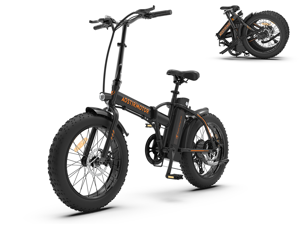 AOSTIRMOTOR A20 500W Folding Electric Bike for Adults , 20" * 4" Fat Tire, with 36V 13AH Removable Lithium Battery, Travel Up to 20 Miles, Max Speed Up to 25 MPH(Black)