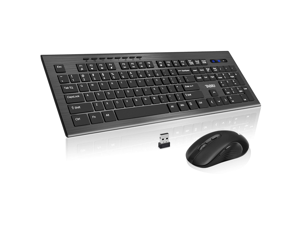 Wireless Keyboard and Mouse Combo, 5 Level DPI Adjustable Wireless Mouse and 2.4GHz Computer Keyboard, 112 Keys / Silent Keyboard, Independent On/Off Switch, Num/Caps