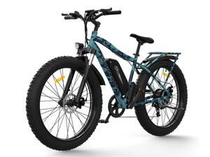 AOSTIRMOTOR S07-F 750W Electric Bike, 26" Fat Tire, 48V 13AH Removable Lithium Battery, Max Speed 28MPH, Shimano 7-Speed, Front Fork Suspension
