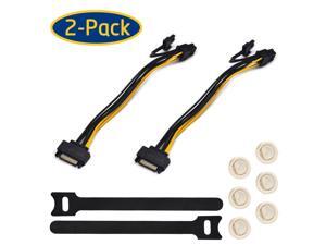 Kozyfox Sata to 8 Pin 6+2 Pin PCI-E Graphics Video Card Power Cable Adapter Come with DIY Kit (3 x Static Free Finger Cots & 1 x Reusable Cable Ties), Male to Male, 8 Inches 2 Pack Kozyfox Sata to 8 Pin 6+2 Pin PCI-E Graphics Video Card Power Cable Adapter Come with DIY Kit (3 x Static Free Finger Cots & 1 x Reusable Cable Ties), Male to Male, 8 Inches 2 Pack
