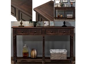 Console Table Sofa Table Easy Assembly with Two Storage Drawers Bottom Shelf for Living Room, Entryway Espresso Espresso Console Table Sofa Table Easy Assembly with Two Storage Drawers Bottom Shelf for Living Room, Entryway Espresso Espresso
