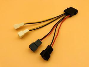 Computer Cooling Fan Power Cables 4Pin Molex to 3Pin Fan Power Cable Adapter Connector 12v*2/5v*2 for CPU PC Case Fan Cables Computer Cooling Fan Power Cables 4Pin Molex to 3Pin Fan Power Cable Adapter Connector 12v*2/5v*2 for CPU PC Case Fan Cables