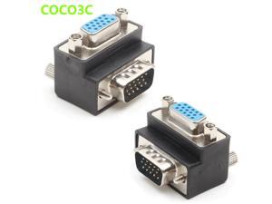 Right Angle 15pin VGA Female To Male Convertor Monitor VGA RGB HDB Extender 90 degree Connector,Black,Other Right Angle 15pin VGA Female To Male Convertor Monitor VGA RGB HDB Extender 90 degree Connector,Black,Other