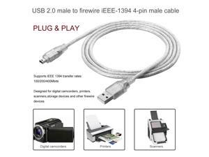 1.2m USB 2.0 to iEEE-1394 Cable Adapter USB Male To Firewire iEEE 1394 4 Pin Male iLink Cable Male To Male Cable Flexible Cable,120cm 1.2m USB 2.0 to iEEE-1394 Cable Adapter USB Male To Firewire iEEE 1394 4 Pin Male iLink Cable Male To Male Cable Flexible Cable,120cm