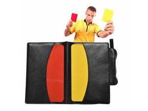 Rojo/amarillo portátil deporte fútbol equipo tarjeta cartera lápiz Notebook Set