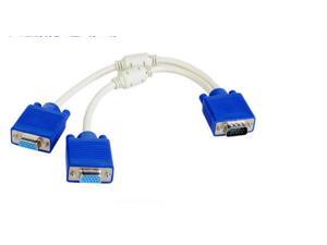 One host connected to two monitors VGA one-point two-wire computer display distributor VGA crossover cable Data cable One host connected to two monitors VGA one-point two-wire computer display distributor VGA crossover cable Data cable