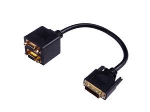 Passive DVI to VGA Splitter cable DVI-I male to Dual VGA SVGA female Y cable gold-plated Passive DVI to VGA Splitter cable DVI-I male to Dual VGA SVGA female Y cable gold-plated