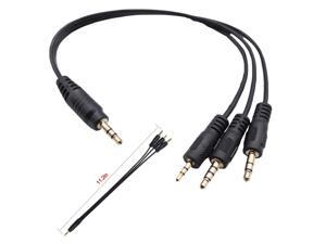 3.5mm 1/8" TRS Male to 3.5mm 3pole & TRRS 4pole Male & 2.5mm TRS 3 pole Male 3-Way Stereo Audio AUX Headphone Splitter Y Cable 3.5mm 1/8" TRS Male to 3.5mm 3pole & TRRS 4pole Male & 2.5mm TRS 3 pole Male 3-Way Stereo Audio AUX Headphone Splitter Y Cable