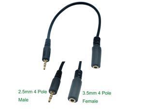 10x Gold 2.5mm Male to 3.5mm 1/8" Female Converter Headphone Audio Extension Cable 4 Poles Stereo Cable Support Mic/Headphone 10x Gold 2.5mm Male to 3.5mm 1/8" Female Converter Headphone Audio Extension Cable 4 Poles Stereo Cable Support Mic/Headphone