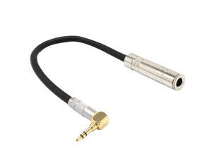 3.5mm Male To 6.35mm Female Extension Stereo Signal Strengthen Electric Microphone Right Angle Audio Cable Headphones Connector