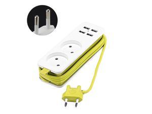 With 4 USB Socket Home Office Fan Mosquito Repellent Fast Charging EU Plug Power Strip Wall Charger Desktop Action Camera Travel