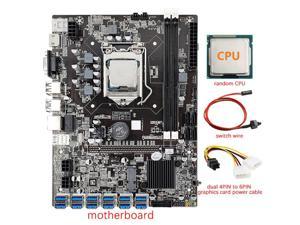 B75 12 GPU BTC Mining Motherboard+CPU+Dual 4PIN To 6PIN Power Cable+Switch Cable 12X USB3.0(PCIE) LGA1155 DDR3 SATA3.0