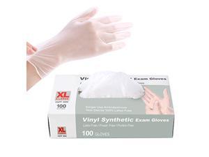 Basic Medical™ Premium Single-Use Medical Grade Vinyl Synthetic Exam Gloves, Latex Free/ Powder Free/Protein Free, Local Seller 100pcs/Box