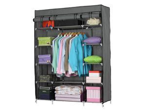New Portable Closet Storage High Quality Organizer Clothes Wardrobe Rack Shelves