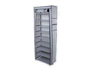 10 Layer 9 Grid Non-woven Fabrics Large Shoe Rack Organizer Cabinet with Cover 10 Layer 9 Grid Non-woven Fabrics Large Shoe Rack Organizer Cabinet with Cover