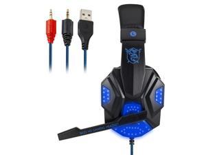 SpeedSpider Professional Led Light Gamer Headset for Computer PS4 Gaming Headphones Adjustable Bass Stereo PC Wired Headset With Mic
