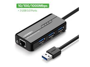 Ugreen USB Ethernet Adapter Hub USB 30 to RJ45 Lan 101001000M Network Card for Xiaomi Mi Box 3S USB Lan For Macbook