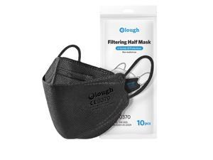 KN95 Face Mask 50 Pack, Elough Black KN95 Masks, 5 Layer Design Safety Mask for Protection, Dispoasable 3D Masks Respirator for Men and Women