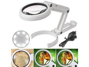 5X 10X LED Illuminated Magnifying Glass Lighted Magnifier for Desktop Reading Jewelry Watch & Computer Repair Tool 5X 10X LED Illuminated Magnifying Glass Lighted Magnifier for Desktop Reading Jewelry Watch & Computer Repair Tool