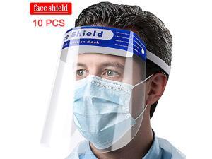 10PCS Clear Transparent Safety Full Face Shield Guard Protector Mask Clear + Head Band Elastic Reusable Face Protective Visor for Eye Head Protection Anti-Spitting Splash Facial Cover for Women Men 10PCS Clear Transparent Safety Full Face Shield Guard Protector Mask Clear + Head Band Elastic Reusable Face Protective Visor for Eye Head Protection Anti-Spitting Splash Facial Cover for Women Men