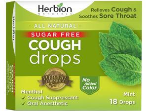 Herbion Naturals Sugar-Free Cough Drops with Natural Mint Flavor, 18 Drops, Oral Anesthetic - Relieves Cough, Throat, Bronchial Irritation, Soothes Sore Mouth, for Adults & Children Herbion Naturals Sugar-Free Cough Drops with Natural Mint Flavor, 18 Drops, Oral Anesthetic - Relieves Cough, Throat, Bronchial Irritation, Soothes Sore Mouth, for Adults & Children