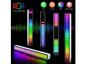 Smart LED Light Bars,RGB Music Level Indicator Light Voice Sound Control Audio, Built-in Battary, 32 Bit for Car Gaming, PC, TV, Room Sound control ambient light pickup light(Silver) Smart LED Light Bars,RGB Music Level Indicator Light Voice Sound Control Audio, Built-in Battary, 32 Bit for Car Gaming, PC, TV, Room Sound control ambient light pickup light(Silver)