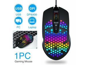 6400 DPI RGB Light Wired Gaming Mouse Flowing Backlit 6 Buttons Mice PC Laptop