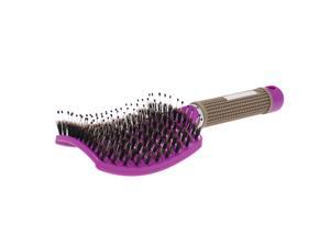 Curved Boar Bristle Hair Brush Massage Comb Detangling Hairbrush for Women