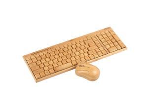 2.4G Wireless Bamboo PC Keyboard and Mouse Combo Computer Keyboard Handcrafted Natural Wooden Plug and Play Yellow 2.4G Wireless Bamboo PC Keyboard and Mouse Combo Computer Keyboard Handcrafted Natural Wooden Plug and Play Yellow