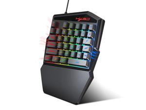 HXSJ One-handed Membrane Keyboard 35 Keys with Backlight Single Hand Gaming Keyboard Ergonomic Design and Anti-ghost Button HXSJ One-handed Membrane Keyboard 35 Keys with Backlight Single Hand Gaming Keyboard Ergonomic Design and Anti-ghost Button