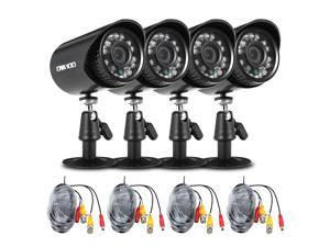 OWSOO  4*720P 1500TVL AHD Waterproof CCTV Camera + 4*60ft Surveillance Cable Support IR-CUT Night View 24pcs Infrared Lamps 1/4’’ CMOS for Home Security NTSC System