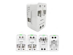 All-In-One Universal World Wide Travelling AC Adapter Plug (AU/UK/US/EU) International Power Charger Electric USB Power Plug Socket Adaptor Converter,(1 Pack, White) All-In-One Universal World Wide Travelling AC Adapter Plug (AU/UK/US/EU) International Power Charger Electric USB Power Plug Socket Adaptor Converter,(1 Pack, White)